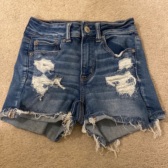 American Eagle Hi-Rise Shortie jean shorts - Picture 1 of 8